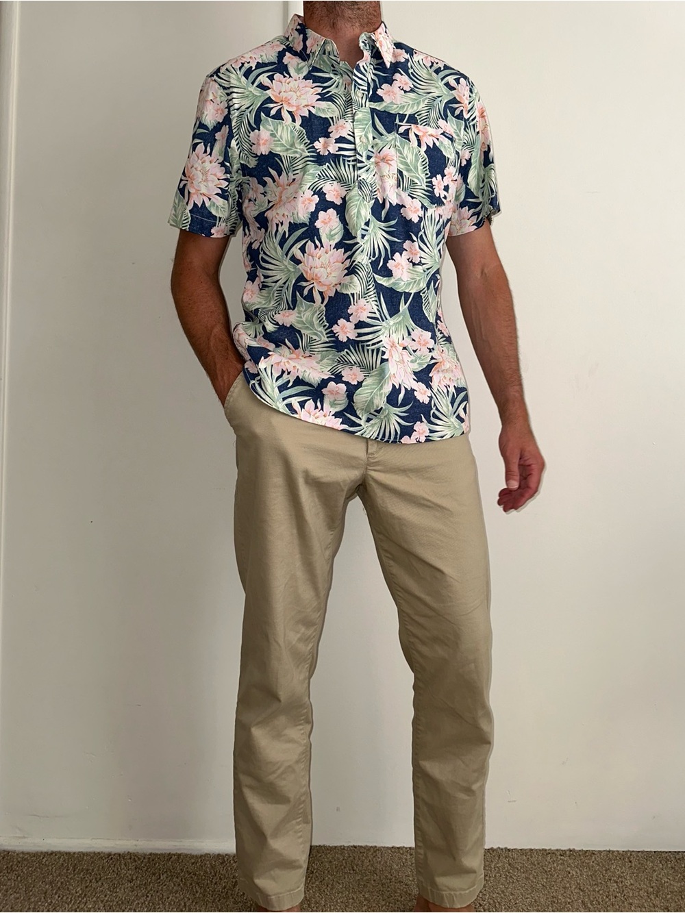 Pullover Stretch Hawaiian Shirt